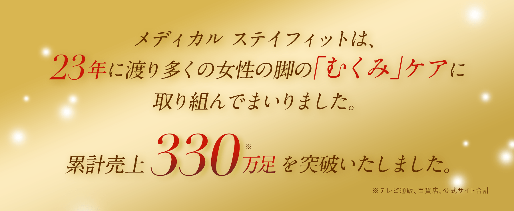 メディカル ステイフィット 累計売上330万足を突破